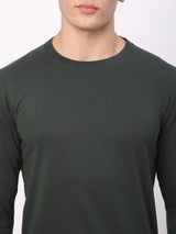 Stitch Hub Olive Loop Knit Sweatshirt For Men - Regular Fit With Solid Pattern