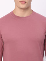 Stitch Hub Rose Pink Loop Knit Sweatshirt For Men - Regular Fit With Solid Pattern