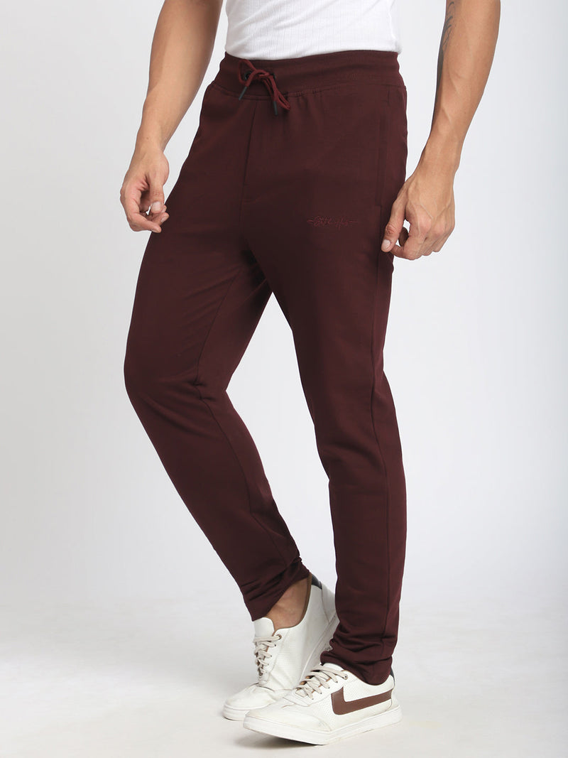 Stitch Hub Wine Loop knit Track Pant for Men