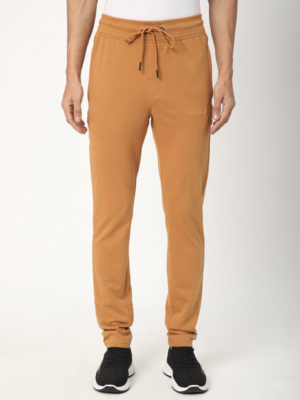 Stitch Hub Tan Loop knit Track Pant for Men