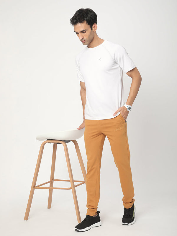 Stitch Hub Tan Loop knit Track Pant for Men