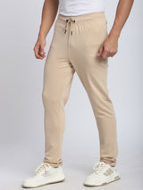 Stitch Hub Beige Loop knit Track Pant for Men