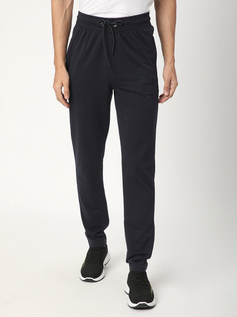 Stitch Hub Navy Loop knit Track Pant for Men