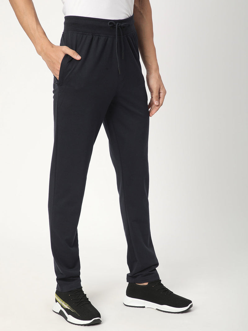 Stitch Hub Navy Loop knit Track Pant for Men