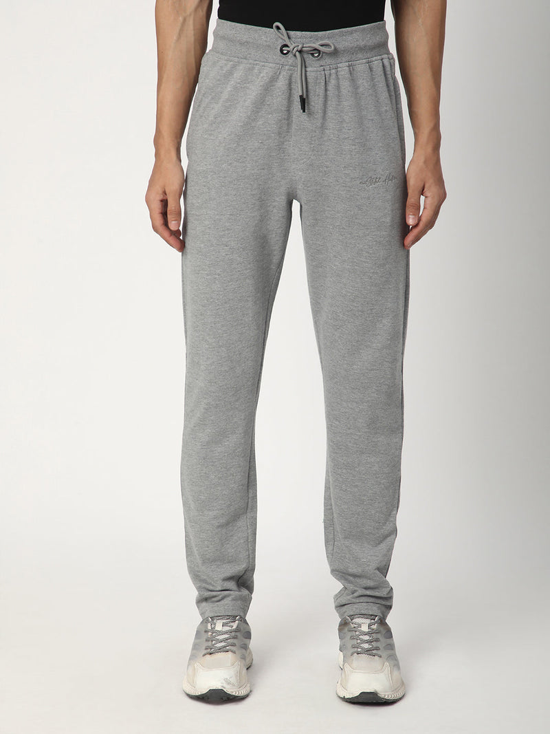 Stitch Hub Grey Loop knit Track Pant for Men