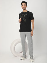 Stitch Hub Grey Loop knit Track Pant for Men