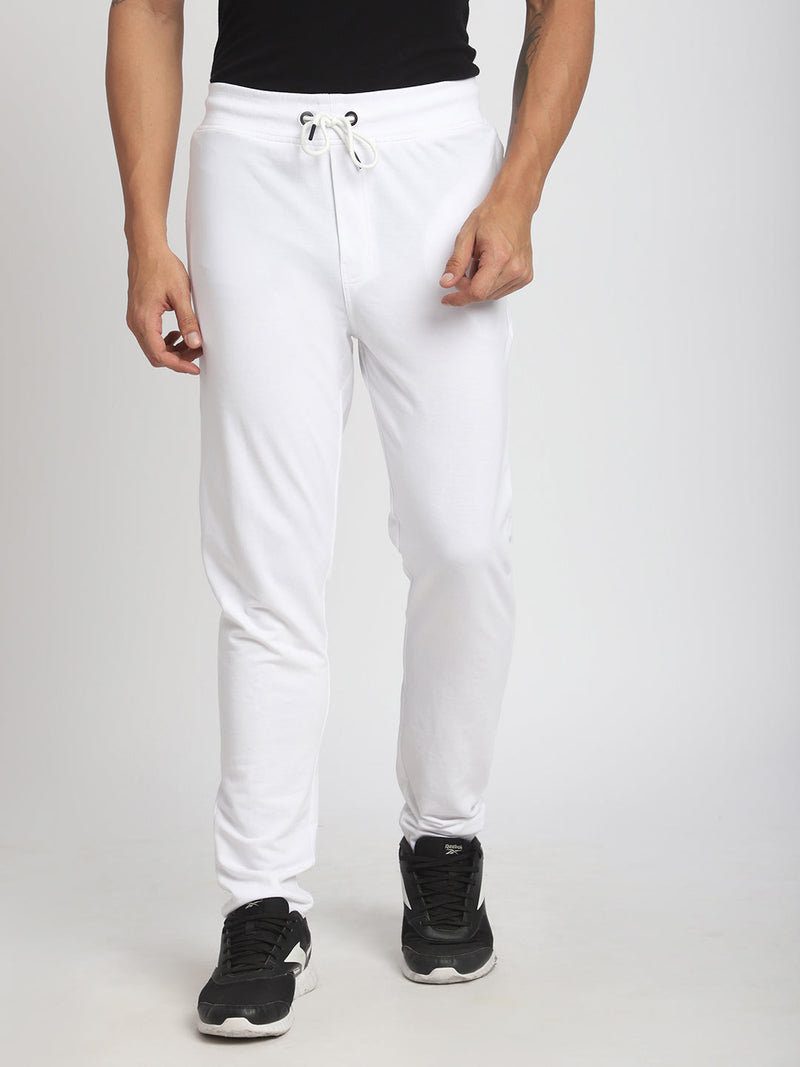 Stitch Hub White Loop knit Track Pant for Men