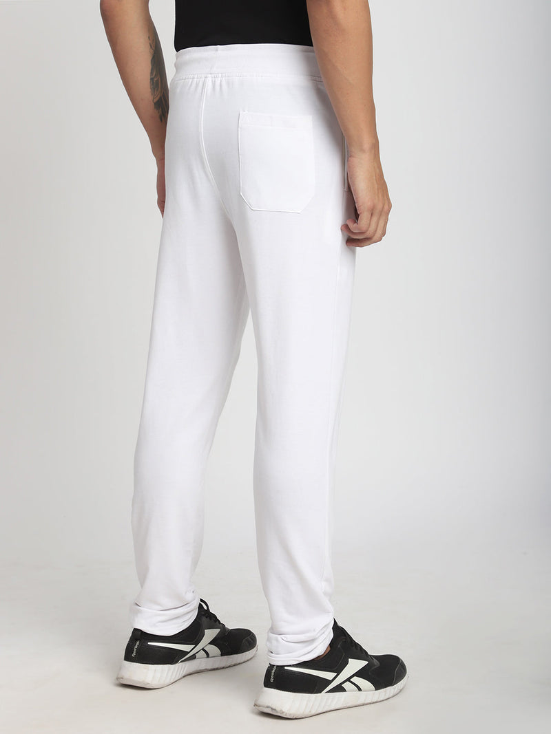 Stitch Hub White Loop knit Track Pant for Men