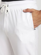 Stitch Hub White Loop knit Track Pant for Men