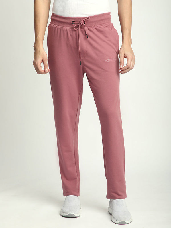 Stitch Hub Rose Pink Loop knit Track Pant for Men