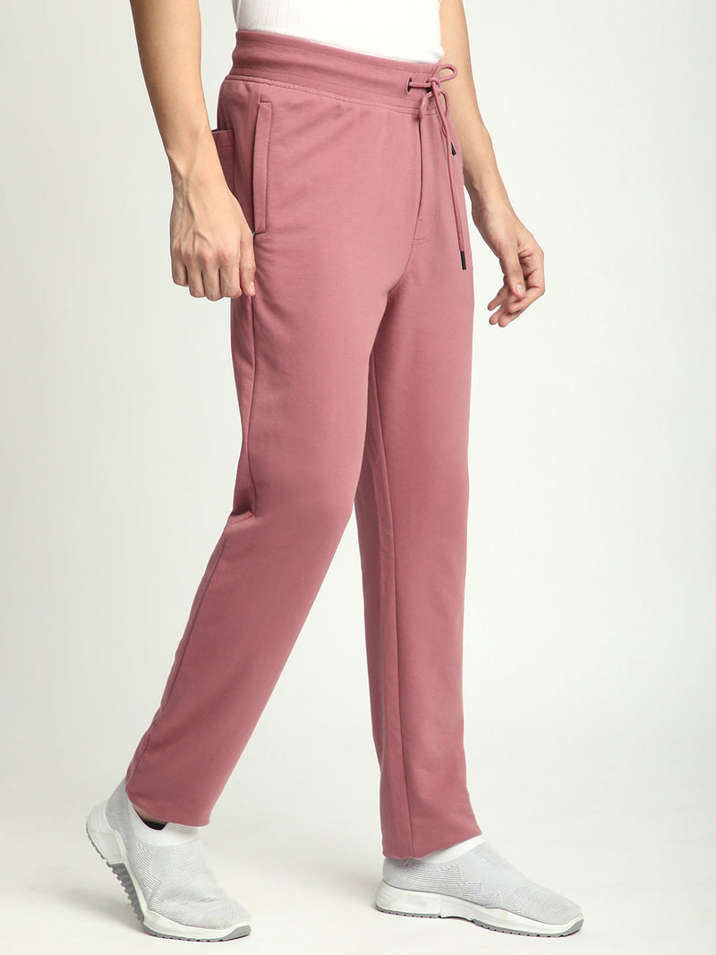 Stitch Hub Rose Pink Loop knit Track Pant for Men