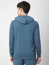 Stitch Hub Denim Loop knit Zipper Hoodie - Long Sleeve, Regular Fit