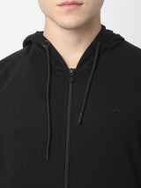 Stitch Hub Black Loop knit Zipper Hoodie - Long Sleeve, Regular Fit