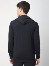 Stitch Hub Navy Loop knit Zipper Hoodie - Long Sleeve, Regular Fit