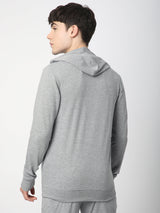 Stitch Hub Grey Loop knit Zipper Hoodie - Long Sleeve, Regular Fit