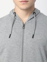 Stitch Hub Grey Loop knit Zipper Hoodie - Long Sleeve, Regular Fit