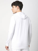 Stitch Hub White Loop knit Zipper Hoodie - Long Sleeve, Regular Fit