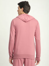 Stitch Hub Rose Pink Loop knit Zipper Hoodie - Long Sleeve, Regular Fit