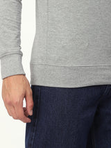 Stitch Hub Grey Loop Knit Sweatshirt For Men - Regular Fit With Solid Pattern