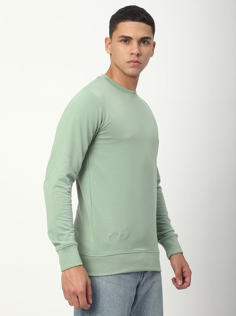 Stitch Hub Pista Loop Knit Sweatshirt For Men - Regular Fit With Solid Pattern