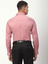 Stitch Hub Coral Pink Satin Lycra Shirts For Men- Regular Fit With Solid Pattern