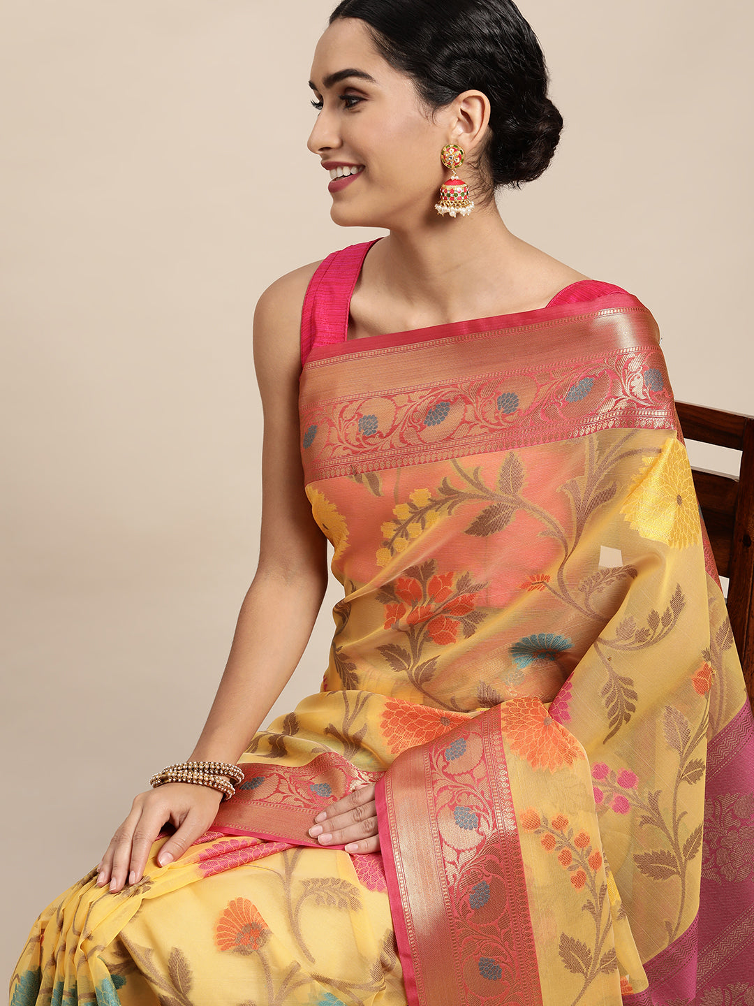 Sunny Elegance - Explore Yellow Sarees Collection | Zeel Clothing | Color:  Yellow
