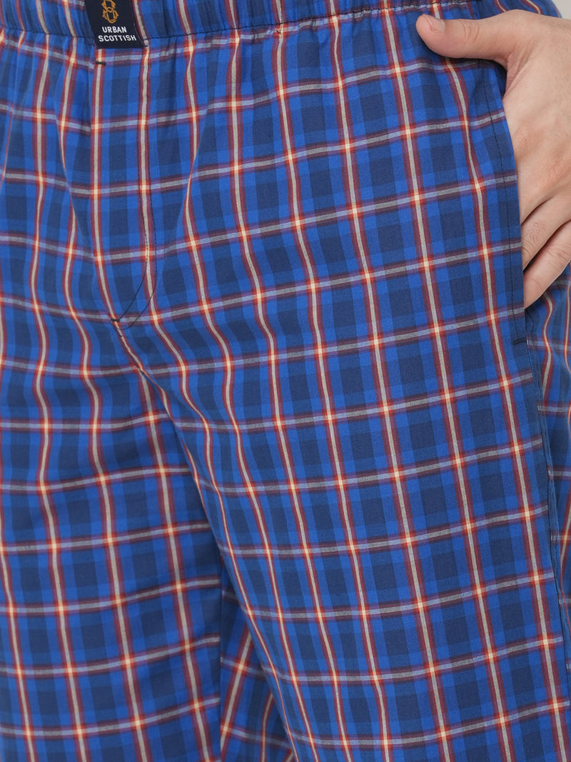 Urban Scottish Men Checkered Casual Blue Pyjama